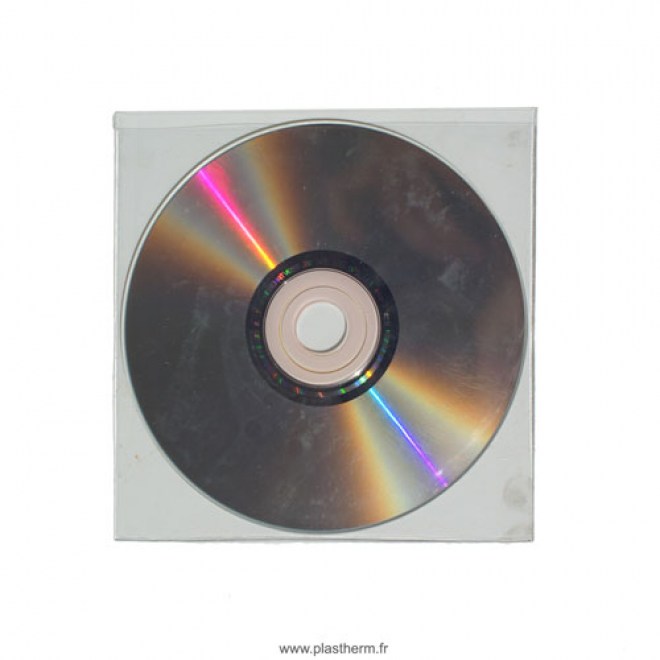 Pochette autocollante en PVC format CD DVD