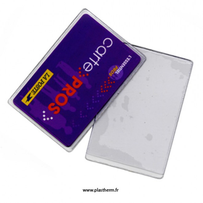 Etui porte carte 1 volet en PVC transparent